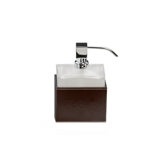 Дозатор жидкого мыла BROWNIE SSP 0931393 т-коричневый, искусственная кожа, секло черное матовое