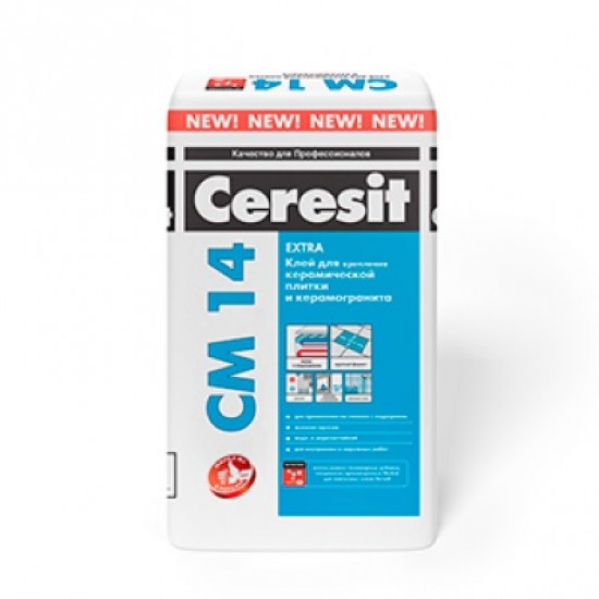 Клей для плитки и керамогранита CERESIT CM-14 Extra 25 кг для системы теплых полов