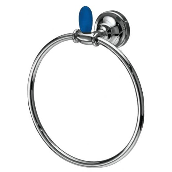 Полотенцедержатель ALLEGRA AL015-CRBI настенный, кольцо, с белой вставкой
