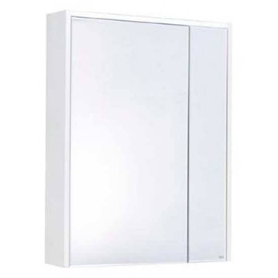 Шкаф зеркальный RONDA  ZRU9303009 подсветка,стекл,полоч (бетон/белый глянец) СО СТЕНДА