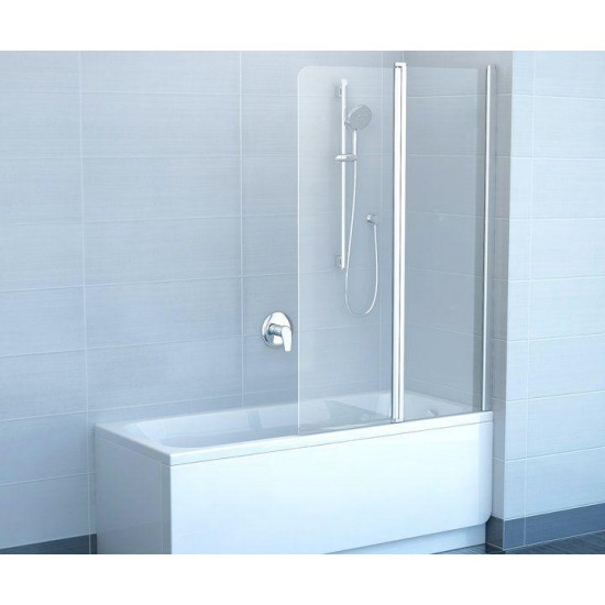 Штора для ванны СVS2-100 R 7QRA0100Z1 белый+стекло ,двухэлементная, транспарент