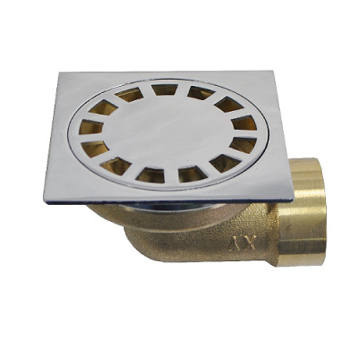 Трап 150 150 латунный горизонтальный выход 50mm нижняя часть-бронза 00066