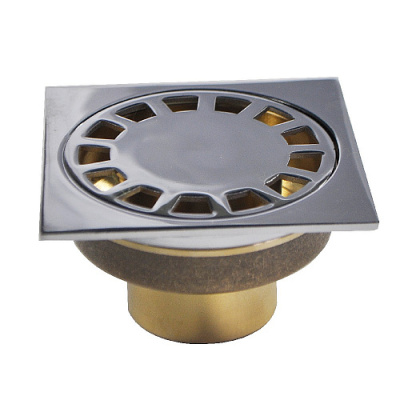 Трап 150х150 латунный выход 50mm вертикальный нижняя часть-бронза 00055